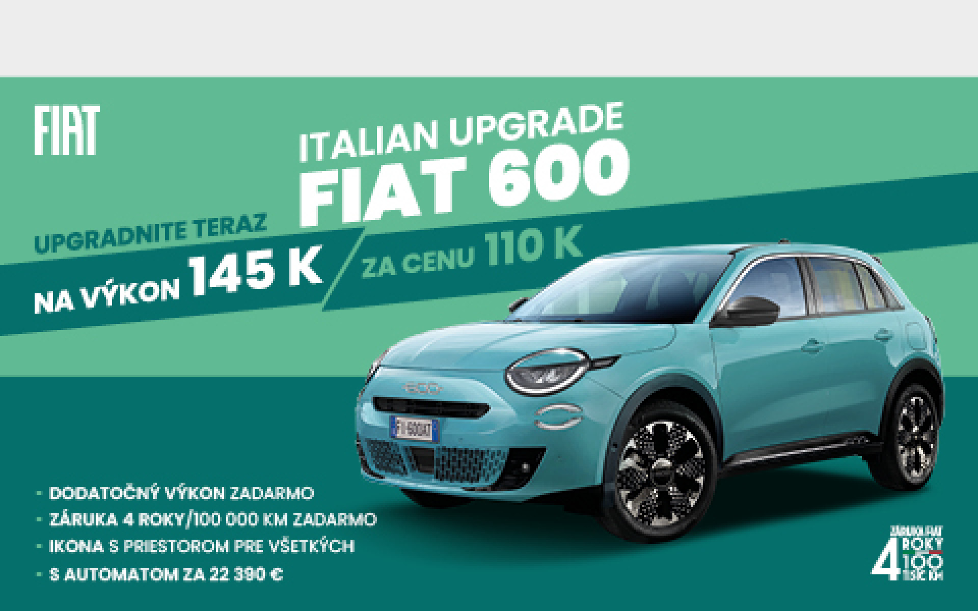 Úplne nový model Fiat 600 plne ELEKTRICKÝ aj HYBRIDNÝ